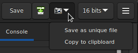 You can choose the type of snapshot you want: a file on the disk, or in memory in the clipboard.
