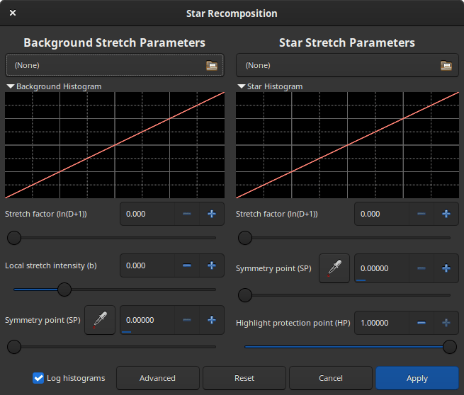 Star recomposition tool dialog